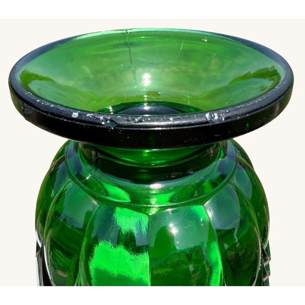 Antique EAPG Florida Pattern Water Pitcher Emerald Green 9.75